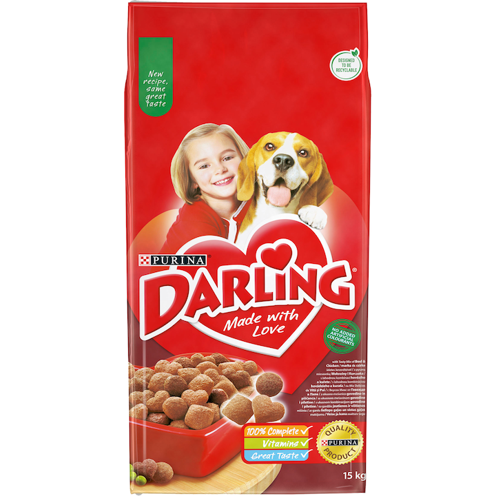 Darling Adult száraz kutyaeledel, Hús és zöldség, 15 kg