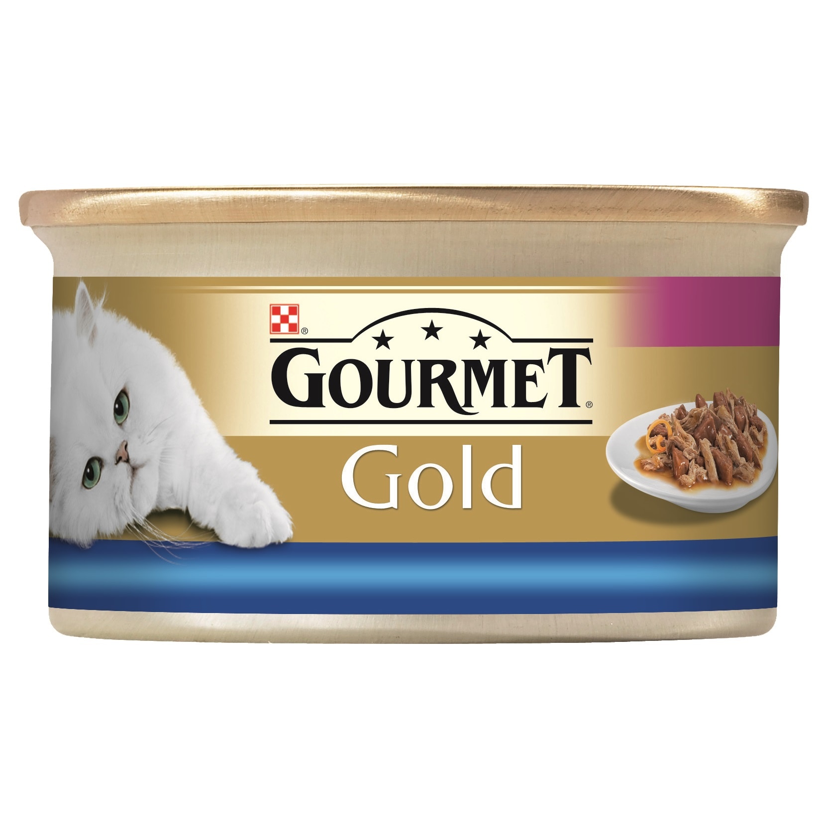 Hrana umeda pentru pisici, Gourmet Gold Double Pleasure, Peste & Spanac, 85g