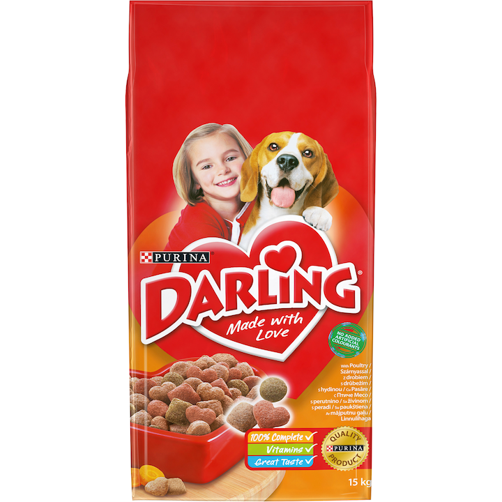 Darling Adult száraz kutyaeledel, Szárnyas és zöldség, 15kg