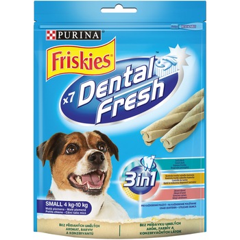 Recompense pentru caini Friskies Dental Fresh, 110g Recompense pentru caini Friskies Dental Fresh, 110g