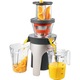 Storcator de fructe si legume cu melc Tefal Infini Press Revolution ZC500H38, 300 W, Recipient suc 1 l, Recipient pulpa 1 l, 1 Viteza, 3 Tuburi de alimentare, 2 Filtre, Negru/Inox
