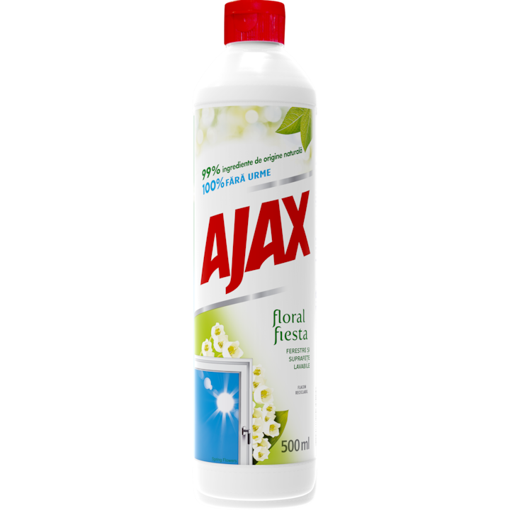 Solutie pentru curatat geamuri Ajax Flowers of Spring Flacon, 500 ml