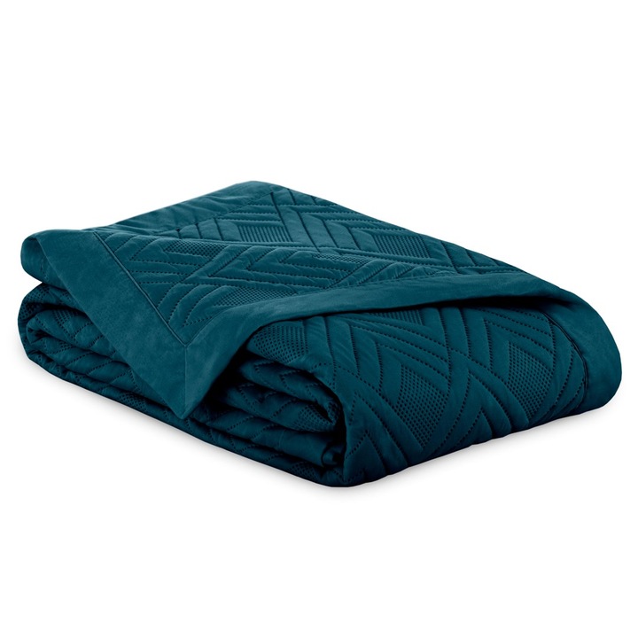 Cuvertură de pat, Amelia Home, Ophelia, microfibra, albastru, 200x220 cm