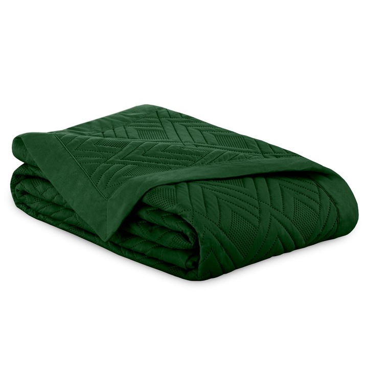 Cuvertura de pat matlasata, Ophelia, densitate 70 g/mp, 200x220 cm, Verde
