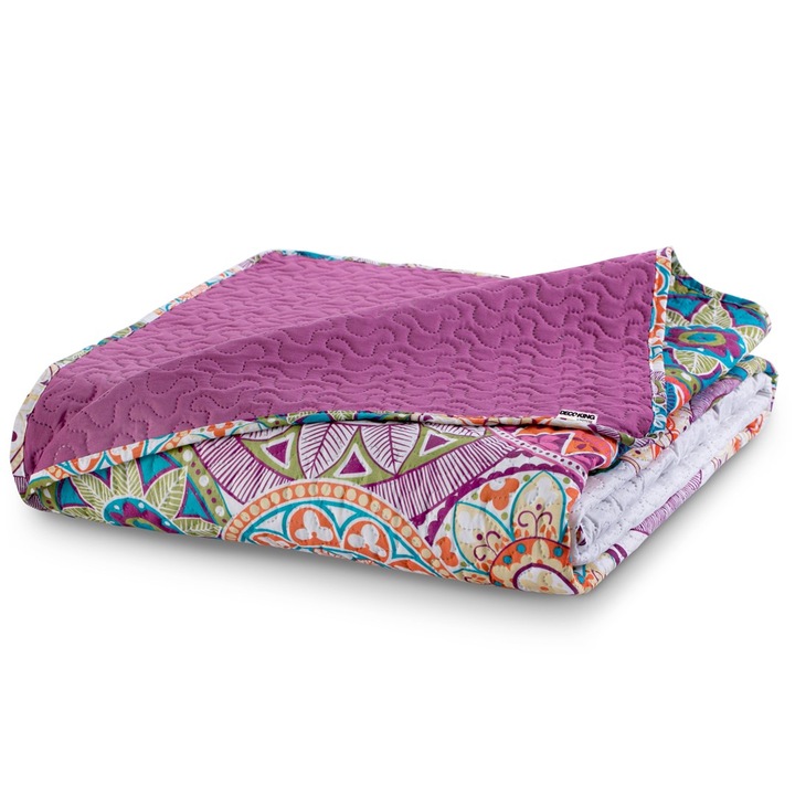 Cuvertura de pat matlasata, Bibi, densitate 70 g/mp, 220x240 cm, Multicolor