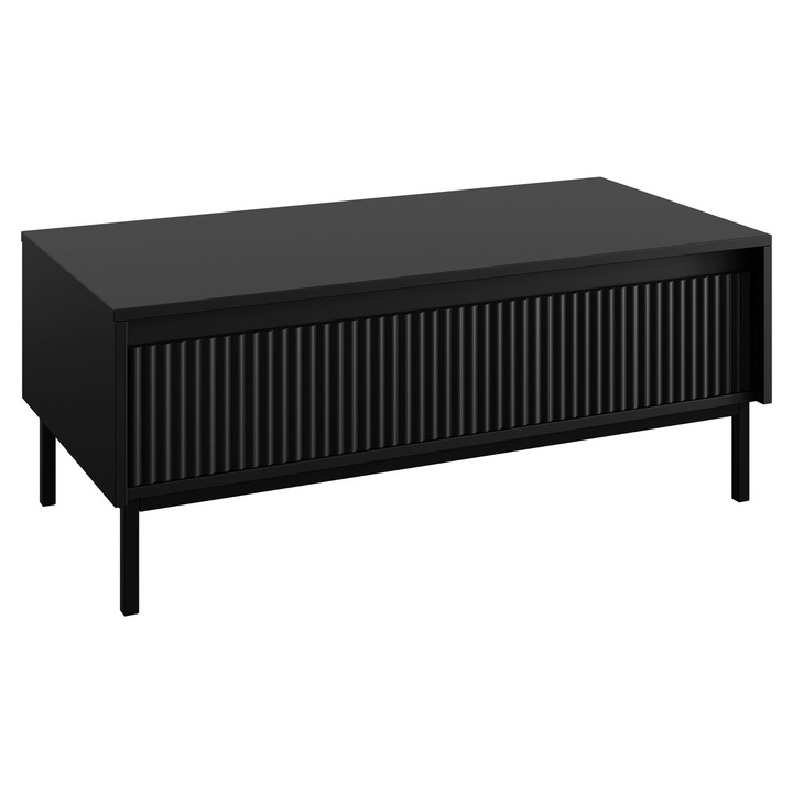 Masuta pentru cafea Samker 1SZ, negru, 50x100x40 cm, MIRJAN24