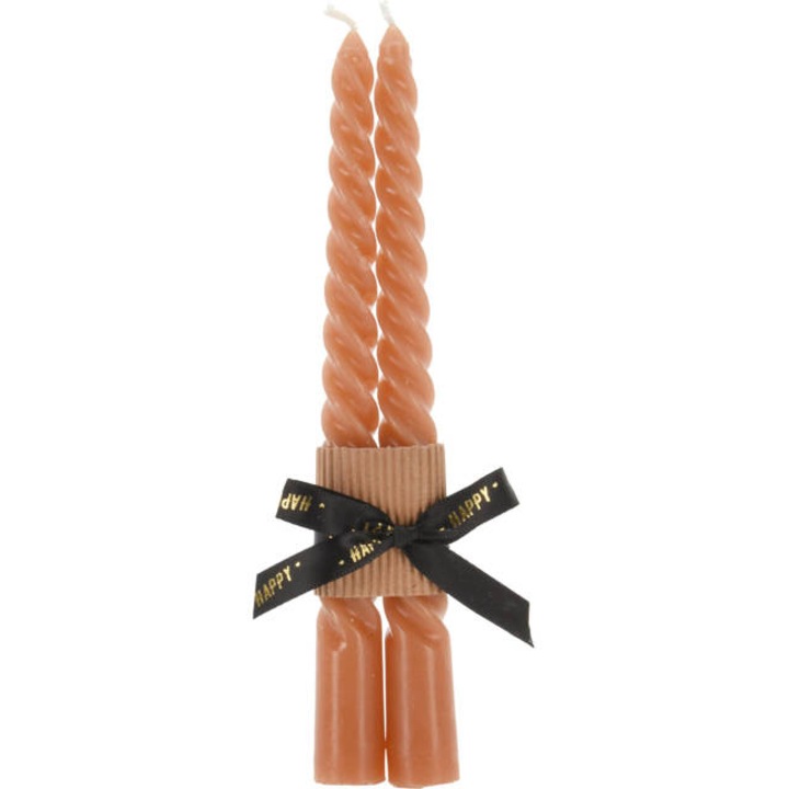 Két kúpos gyertya készlet, 20 cm - barna