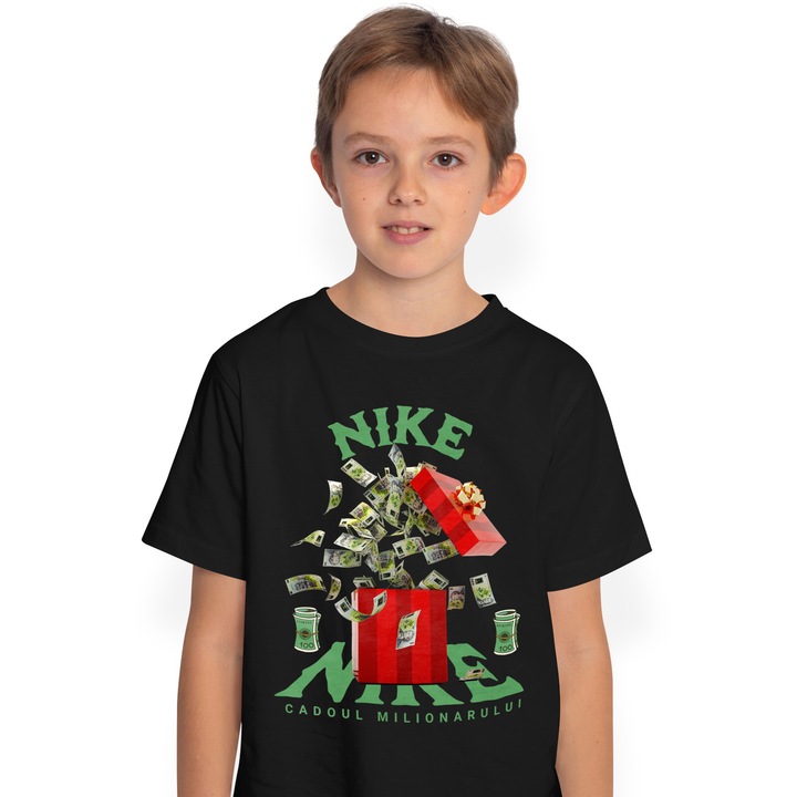Tricou Copii Baieti _Nike_ - Cadoul Milionarului, Negru