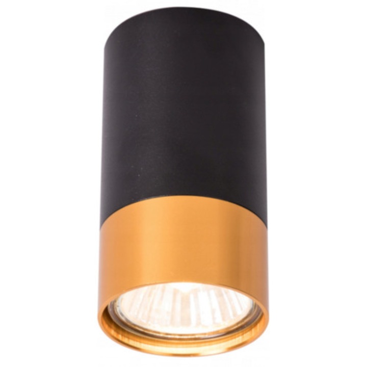 Lustra, Led, O55x100mm, aluminiu, negru-auriu
