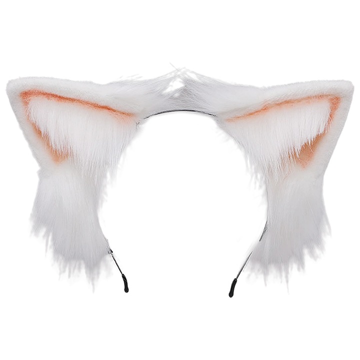 Fox füles fejpánt, Cozevdnt, Műszőrme / Fém, 27 cm, Fehér