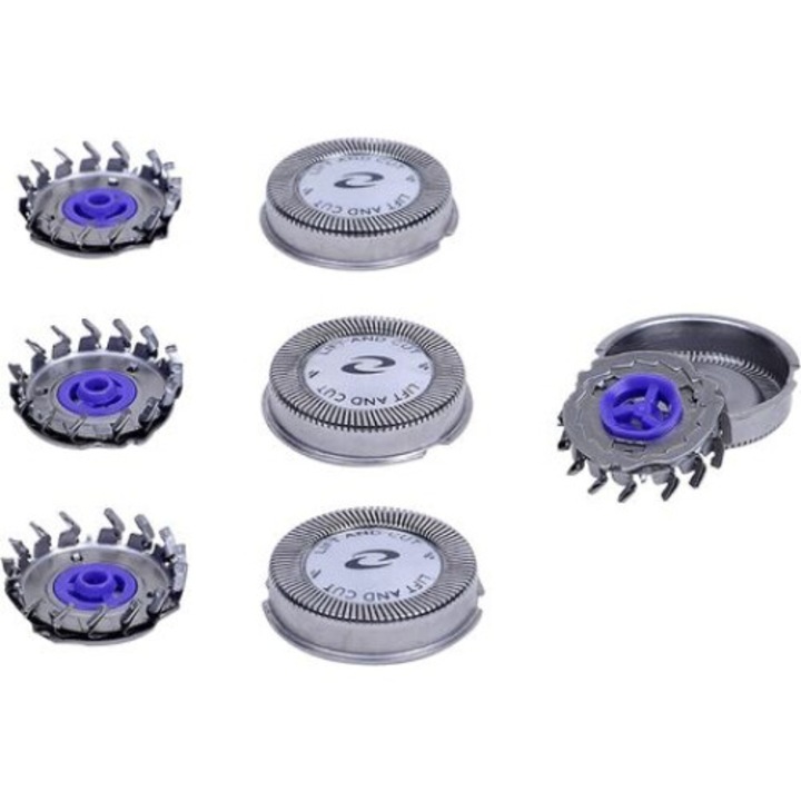 Set 3 capete de ras compatibile Philips, lame din inox, lavabile, 10g