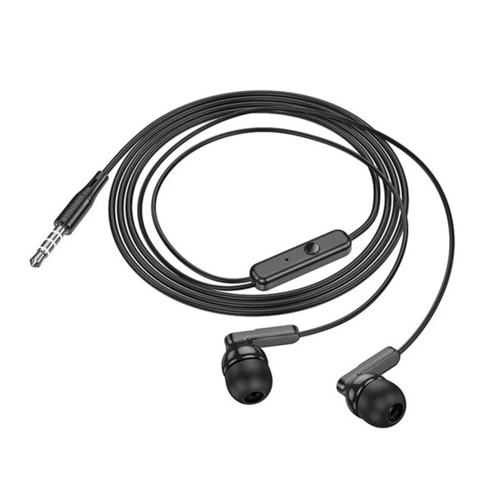 Hoco bright fülhallgató sztereo, 3.5mm jack, mikrofon, felvevő gomb, fekete