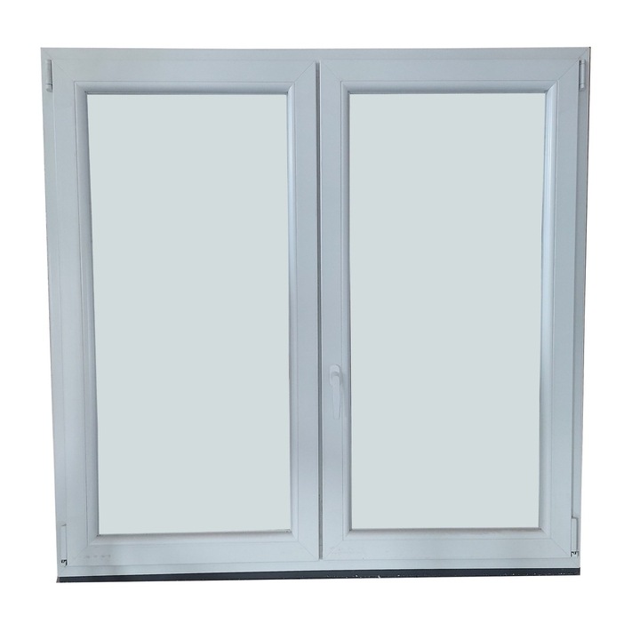 Sassz Ablak, 148x148cm középenfelnyíló, balos, 5 kamrás, műanyag profil, acélmerevítéssel, fehér, 2 rétegű