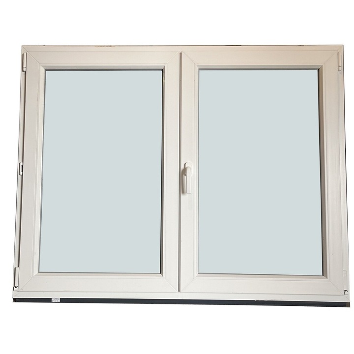 Sassz Ablak, 148x118cm középenfelnyíló, jobbos, 5 kamrás, műanyag profil, acélmerevítéssel, fehér, 2 rétegű
