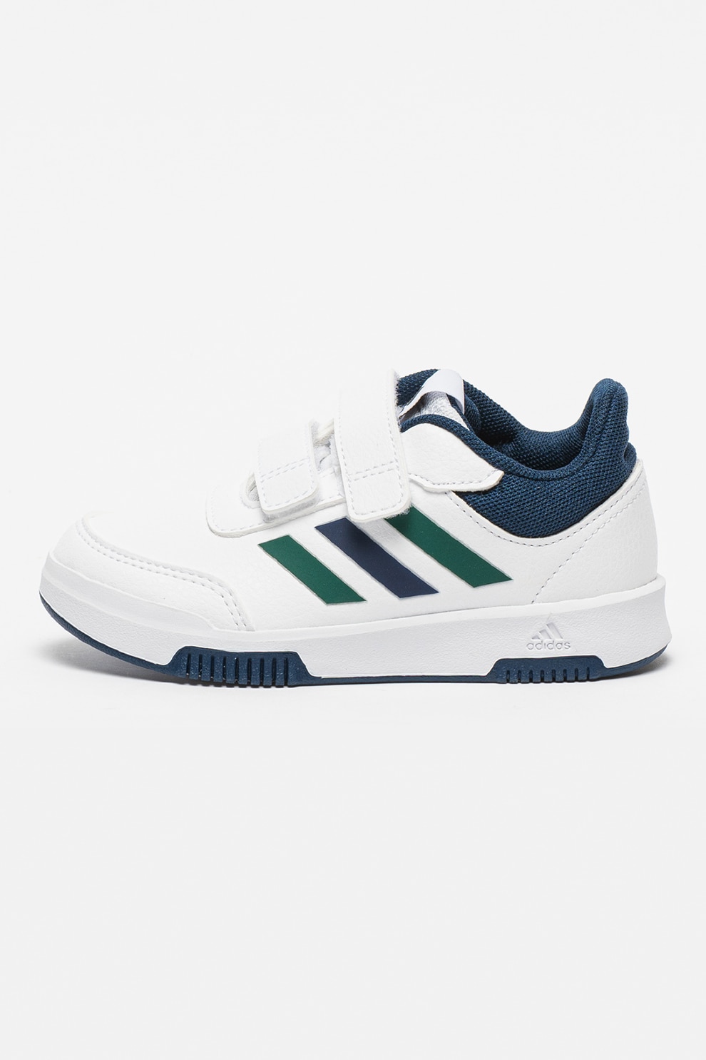 adidas Sportswear, Pantofi sport Tensaur 2.0 cu velcro, Alb, Verde englez, Bleumarin, 30.5 EU