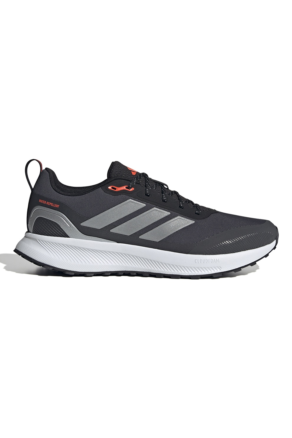 adidas Performance, Pantofi Runfalcon 5 cu finisaj rezistent la apa, pentru alergare, Gri, Negru stins, 6