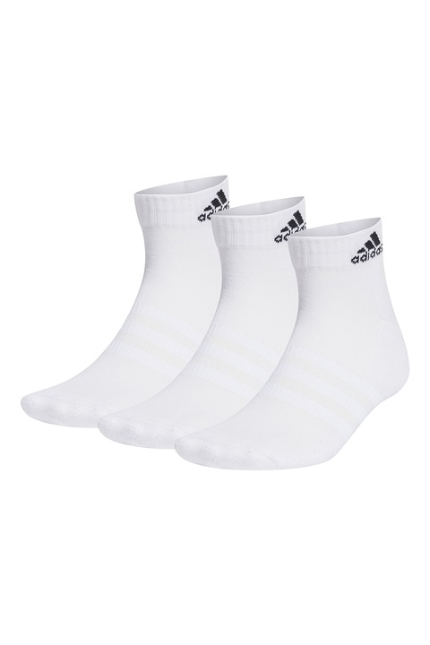 adidas Performance, Set de sosete scurte unisex cu logo - 3 perechi, Alb