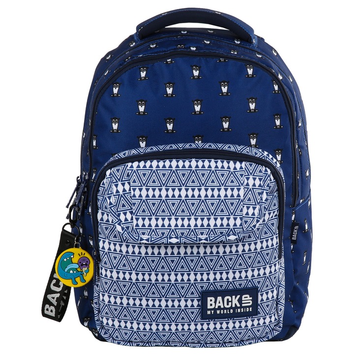 Ghiozdan scolar, BACKUP, Poliester, Bleumarin, 41x30x18cm