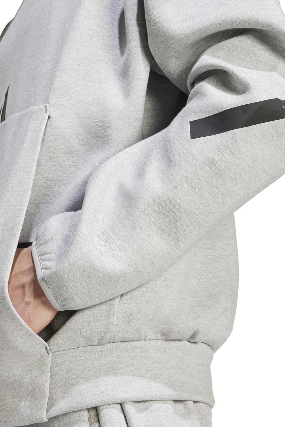 adidas Sportswear, Hanorac cu buzunar kangaroo Negru, Gri deschis  melange, XL