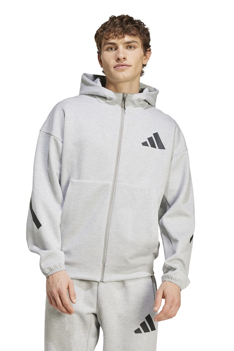 adidas Sportswear, Худи Z.N.E. с цип, Бял