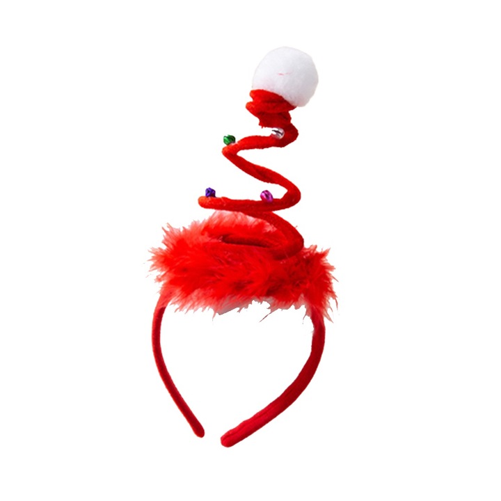 Bentita Elf de Craciun, accesorii costum spiridus, rosu, pentru copii si adulti