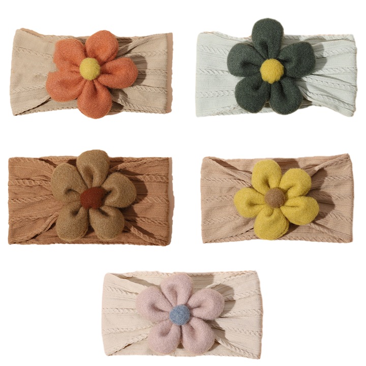 Set 5 Bentite pentru par, florale, multicolor, 16x8cm