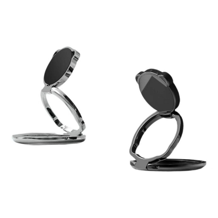 Комплект от 2 магнитни стойки за кола, прибиращи се, въртене на 360, сребристо/черно