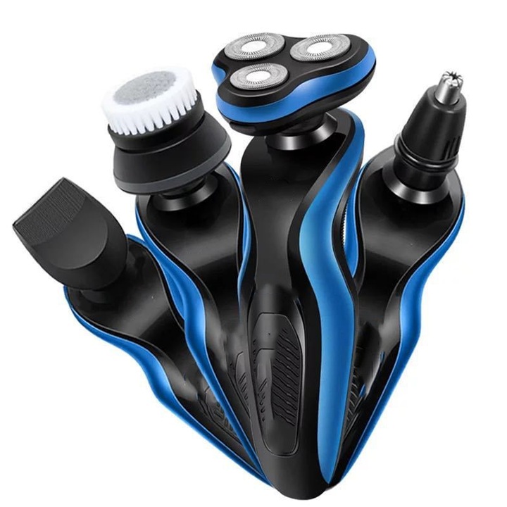 Aparat de ras electric Enforose 4-in-1, capete de ras 3D, trimmer pop-up, incarcare USB, portabil