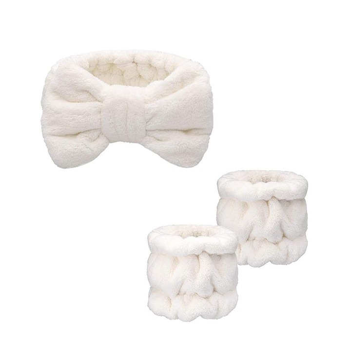 Set bentita si bratari absorbante, microfibra, flanel, multicolor, pentru femei si fete