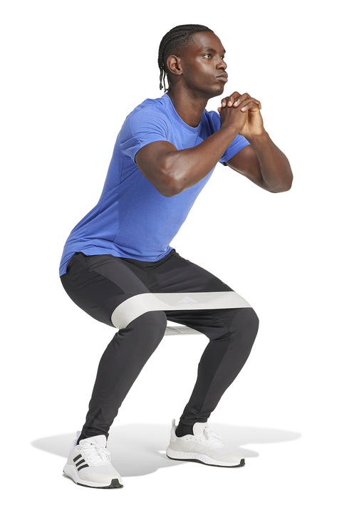 adidas Performance, Pantaloni slim fit pentru antrenament Hybrid, Negru stins