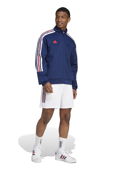 adidas Sportswear, Суитшърт House of Tiro Nations с цип, Червен/Бял/Тъмносин