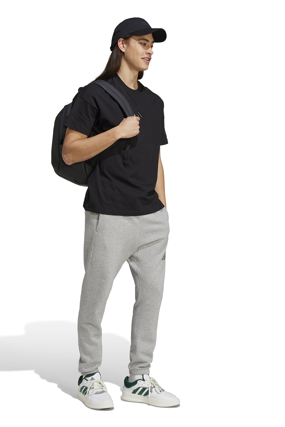 adidas Sportswear, Tricou lejer cu decolteu la baza gatului All Szn, Negru, S