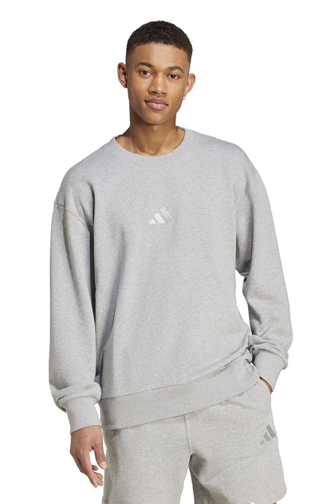 adidas Sportswear, Bluza lejera de trening din bumbac ALL SZN, Gri melange