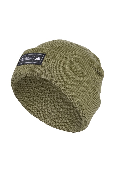 adidas Performance, Caciula elastica striata unisex, Verde masliniu