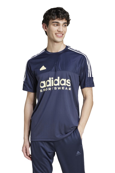 adidas Sportswear, Tricou cu decolteu la baza gatului si logo Tiro, Bleumarin