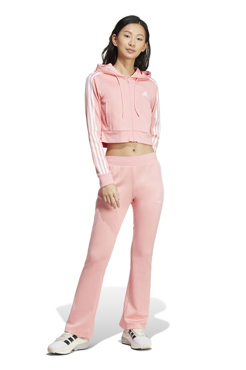 adidas Sportswear, Trening cu hanorac crop Glam, Roz deschis