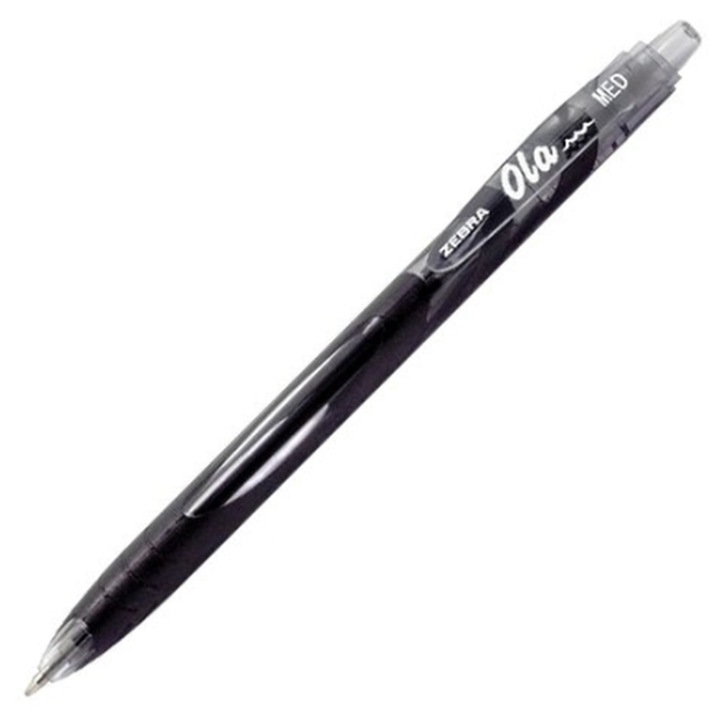 Pix cu mecanism Zebra Ola, corp plastic, varf 1 mm, culoarea scrierii negru