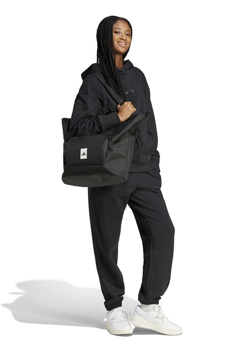 adidas Sportswear, Pantaloni de trening din bumbac cu talie ajustabila ALL SZN, Negru