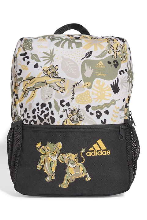 adidas Performance, Rucsac cu buzunare si imprimeu, Gri, Alb, Galben