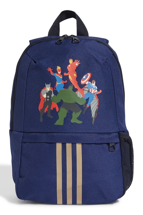 adidas Performance, Rucsac cu buzunar exterior si imprimeu, Bleumarin