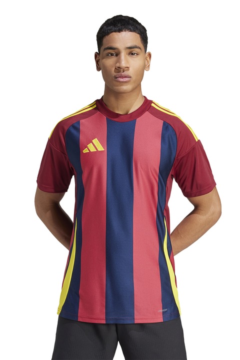 adidas Performance, Футболна слим тениска Striped 24, Червен/Тъмносин