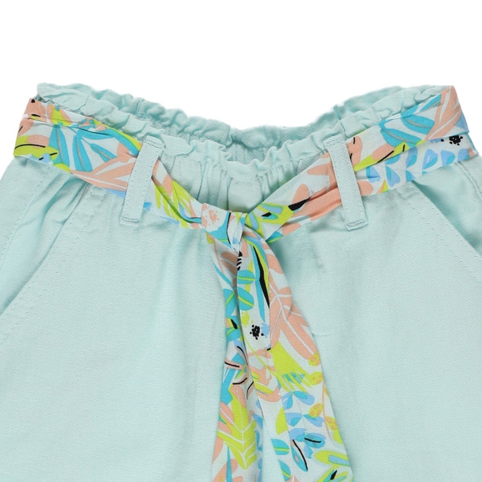 Pantaloni scurti cu esarfa in talie PANCO - Jungle, Verde Mint