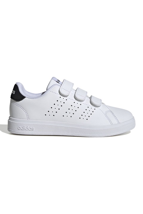 adidas Sportswear, Спортни обувки Advantage Base 2.0 от еко кожа с велкро, Бял/Избеляло черно