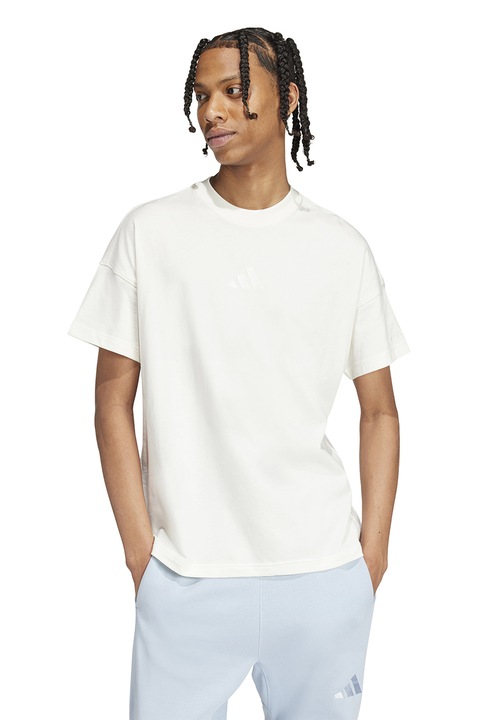 adidas Sportswear, Свободна тениска All Szn с овално деколте, Мръснобял