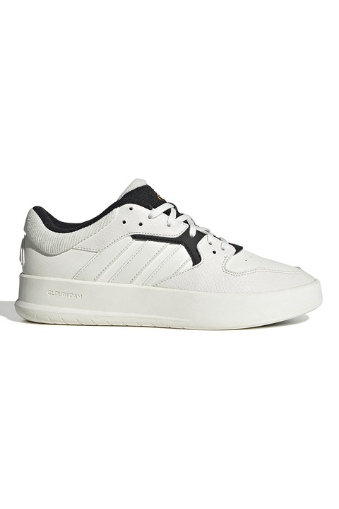 adidas Sportswear, Court 24 bőrsneaker, Fekete/Törtfehér