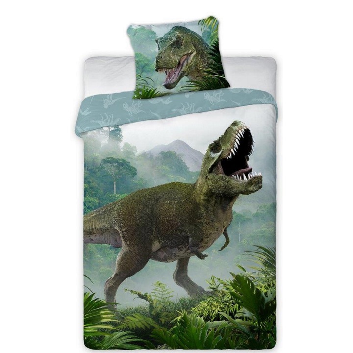 Lenjerie de pat pentru tineret 140x200 Trex Dinosaur