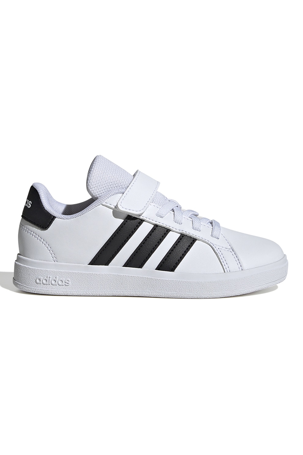 adidas Sportswear, Pantofi sport cu inchidere velcro Grand Court 2.0, Negru, Alb optic, 29 EU