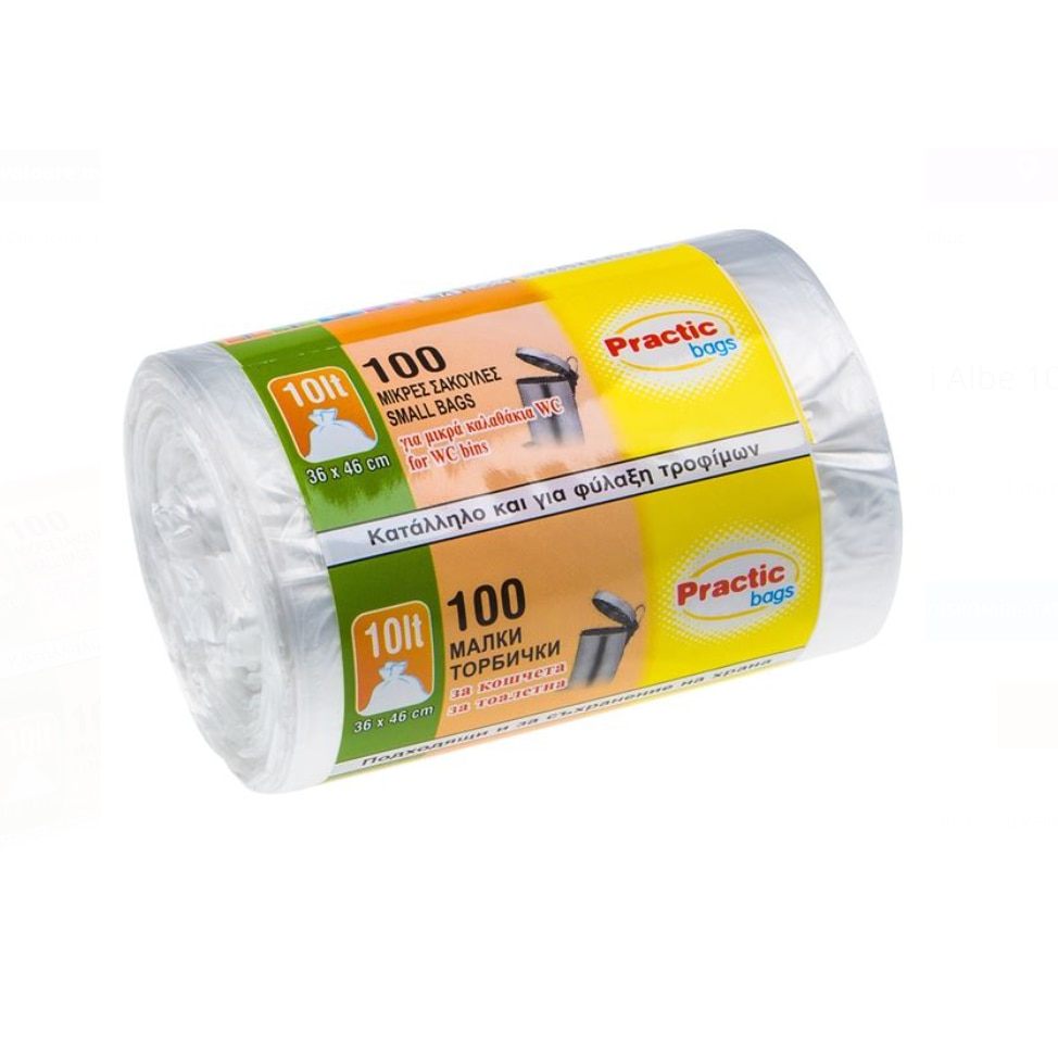 Pungi pentru Gunoi Albe 10l – 100buc
