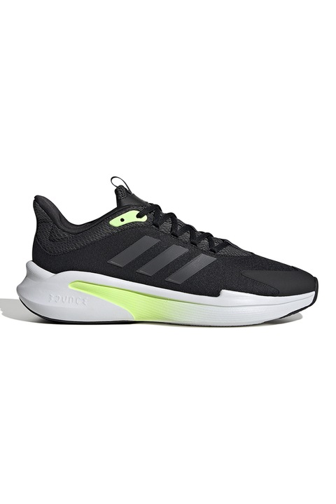 adidas Sportswear, Pantofi sport textili cu insertii sintetice AlphaEdge+, Negru/Verde lime
