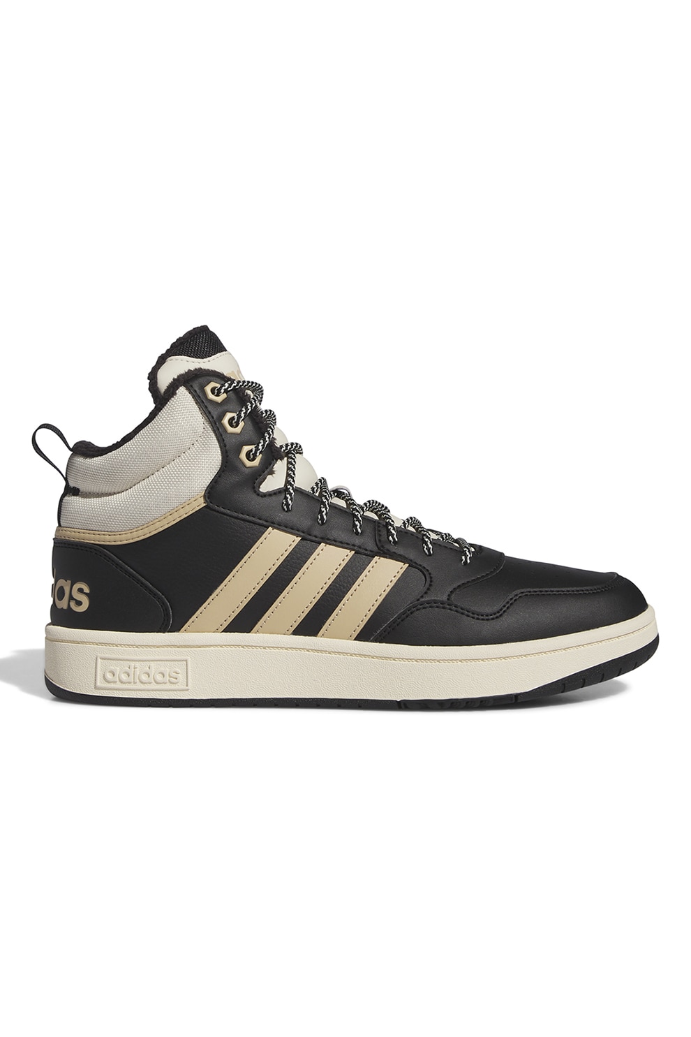 adidas Sportswear, Pantofi sport mid-high Hoops Negru, Bej
